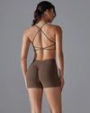 DJP Luxurious Brown Hazel Short Gym Suit