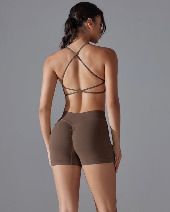 DJP Luxurious Brown Hazel Short Gym Suit