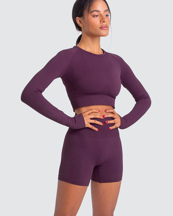 DJP Purple Butterfly Short Gym Suit