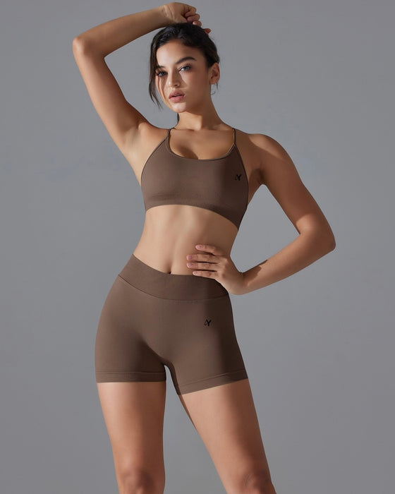 DJP Luxurious Brown Hazel Short Gym Suit