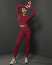  DJP Red Bordeaux Long Gym Suit