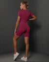 DJP Red Bordeaux Short Gym Suit