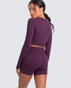 DJP Purple Butterfly Short Gym Suit