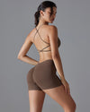 DJP Luxurious Brown Hazel Short Gym Suit