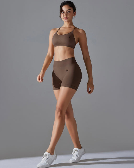 DJP Luxurious Brown Hazel Short Gym Suit